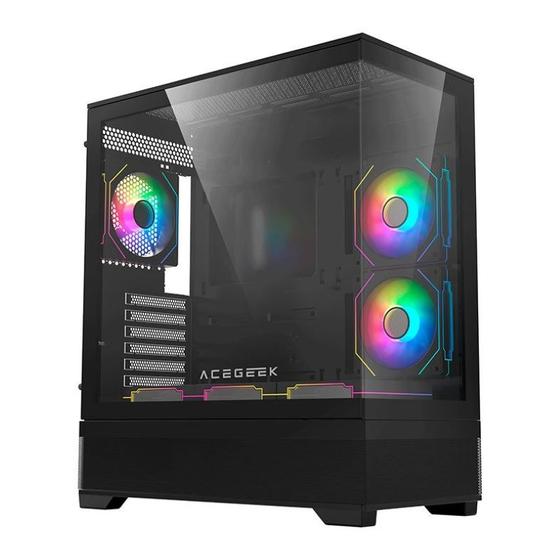 Imagem de Gabinete Gamer Acegeek Cruiser L460, Mid-Tower, Lateral de Vidro, Preto, AG-CRUISER-L460-BK