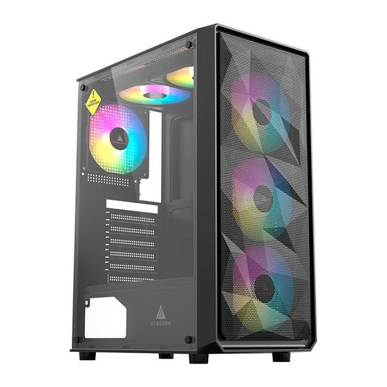Gabinete Gamer Acegeek Diamond R339, Rainbow, MidTower, Lateral de Vidro, Com 3 Fans, Preto, AGDIAMONDR339BKI4F Menor preço em Gabinete Gamer Acegeek Diamond R339, Rainbow, MidTower, Lateral de Vidro, Com 3 Fans, Preto, AGDIAMONDR339BKI4F