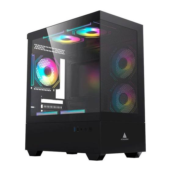 Imagem de Gabinete Gamer Acegeek Elysium, Mid-Tower, Lateral de Vidro, Preto, AG-ELYSIUM-BK