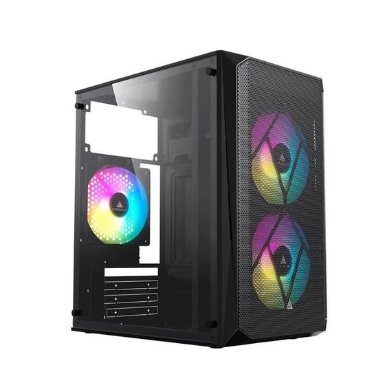 Imagem de Gabinete Gamer Acegeek Forge 2 Fans S/Fonte MiniTower Lateral Acrilico Preto - AG-FORGE-BK-I2F