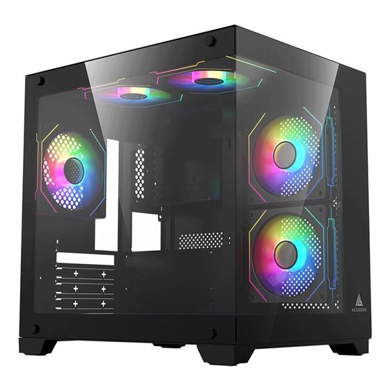 Imagem de Gabinete Gamer Acegeek Vacancy L375, Mid-Tower, Lateral de Vidro, Preto, AG-VACANCY-L375-BK