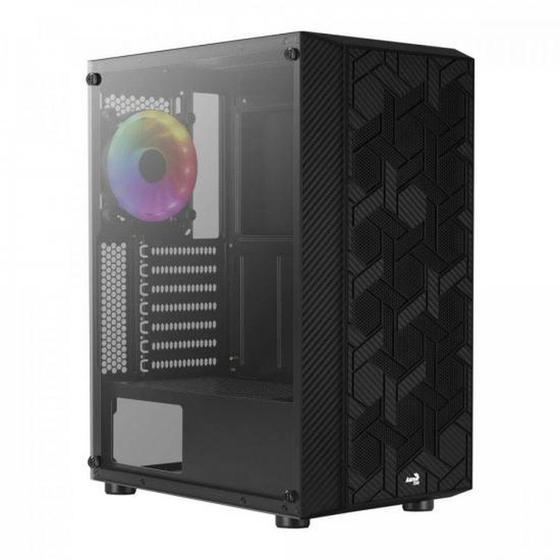 Gabinete Gamer Aerocool Hive Preto RGB Lateral Vidro Imagem de Gabinete Gamer Aerocool Hive Preto RGB Lateral Vidro