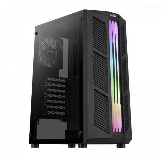 Imagem de Gabinete Gamer Aerocool Prime Preto RGB Lateral Vidro F002