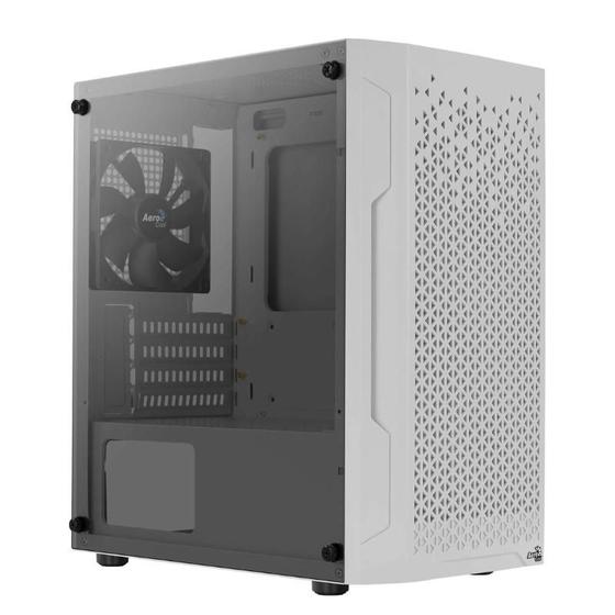 Imagem de Gabinete Gamer Aerocool Trinity Mini 1Fan S/Fonte ATX Lateral Vidro Temperado - Branco