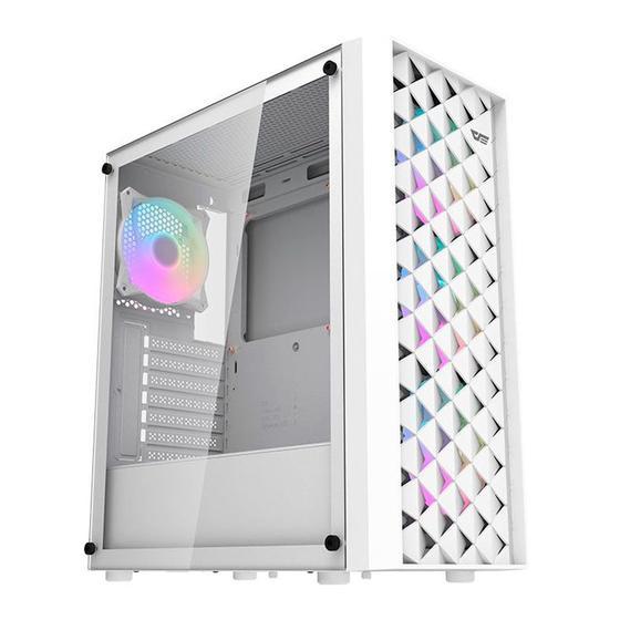 Imagem de Gabinete Gamer Aigo Darkflash DK351, RGB, Mid-Tower, Lateral de Vidro, Com 4 Fans, Branco, DK351-WH