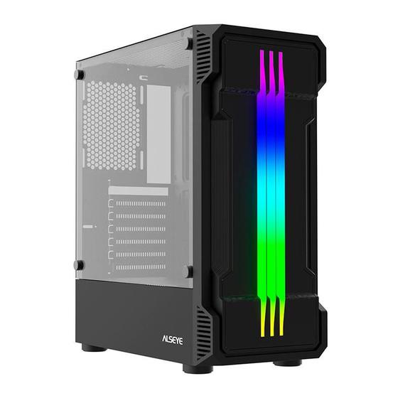Gabinete Gamer Alseye N90, RGB, Mid-Tower, Lateral de Vidro, Preto, N90-RGB Menor preço em Gabinete Gamer Alseye N90, RGB, Mid-Tower, Lateral de Vidro, Preto, N90-RGB