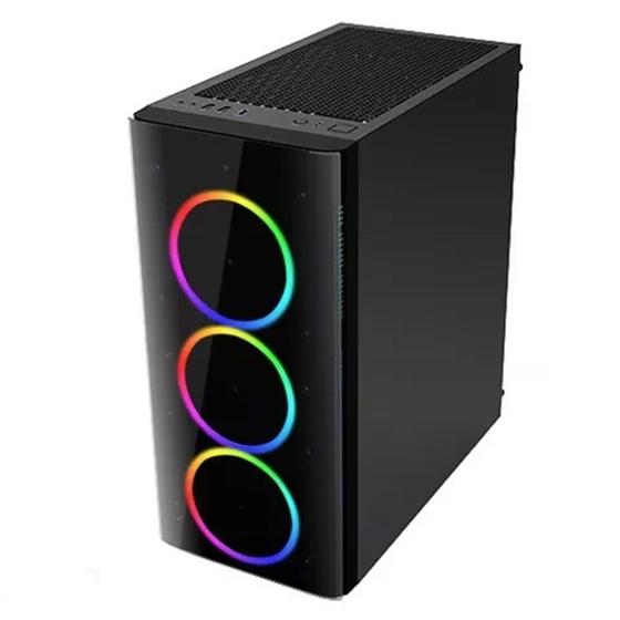 Imagem de Gabinete Gamer ATX Apache Air Mid Tower Vidro Argb Blk 3 Fan