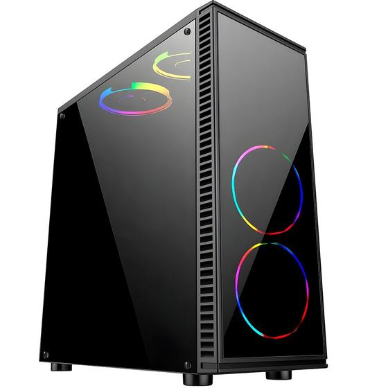 Imagem de Gabinete Gamer BG-2514 - Com Fonte 250W USB 3.0 Com Lateral Em Acrílico, Bluecase- Preto