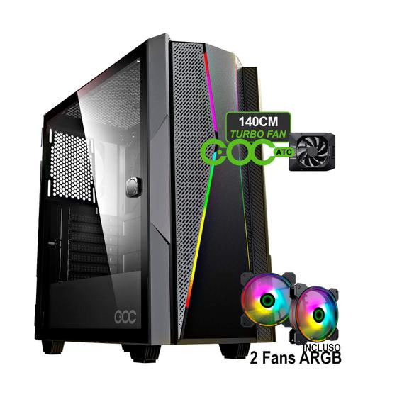 Gabinete Gamer Black 2 Fans Argb Gamemax Typhoon 3609bk Menor preço em Gabinete Gamer Black 2 Fans Argb Gamemax Typhoon 3609bk