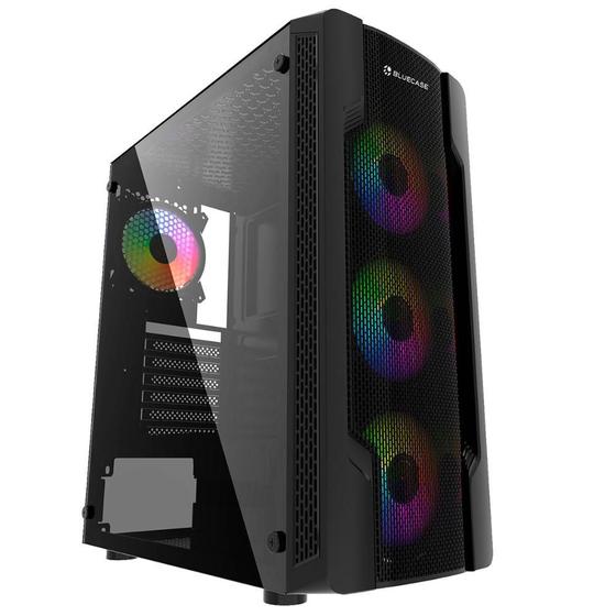 Gabinete Gamer Bluecase BG-031 - Lateral em Vidro Temperado - USB 3.0 - Mid Tower Menor preço em Gabinete Gamer Bluecase BG-031 - Lateral em Vidro Temperado - USB 3.0 - Mid Tower