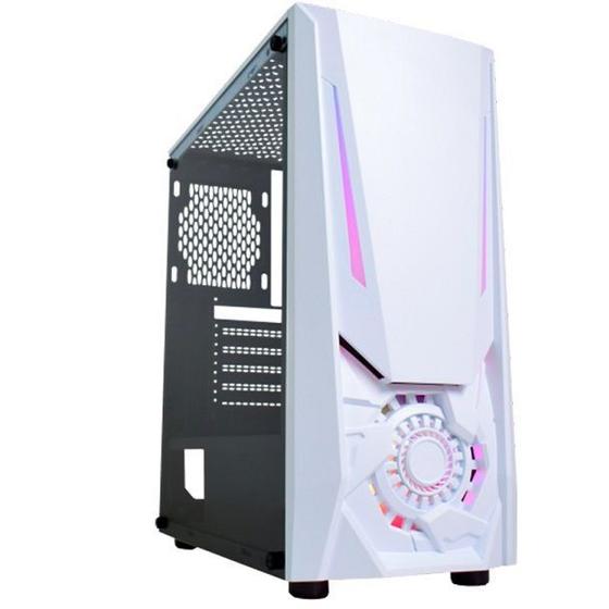 Gabinete Gamer Branco Pc Vidro Temperado C/ Led RGB e 1 Fan - K-Mex ...