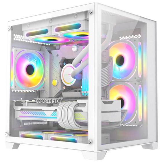 Imagem de Gabinete Gamer Branco Space Lateral e Frontal Vidro K-Mex