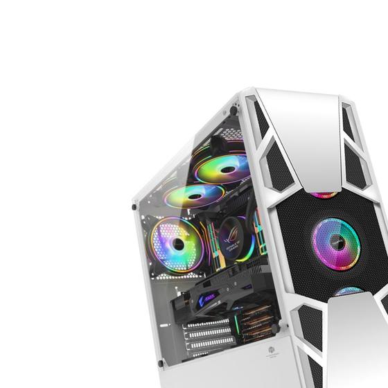 Gabinete Gamer c/ 3Fans Cooler RGB Lateral em vidro - 3303W Maxxtro Menor preço em Gabinete Gamer c/ 3Fans Cooler RGB Lateral em vidro - 3303W Maxxtro