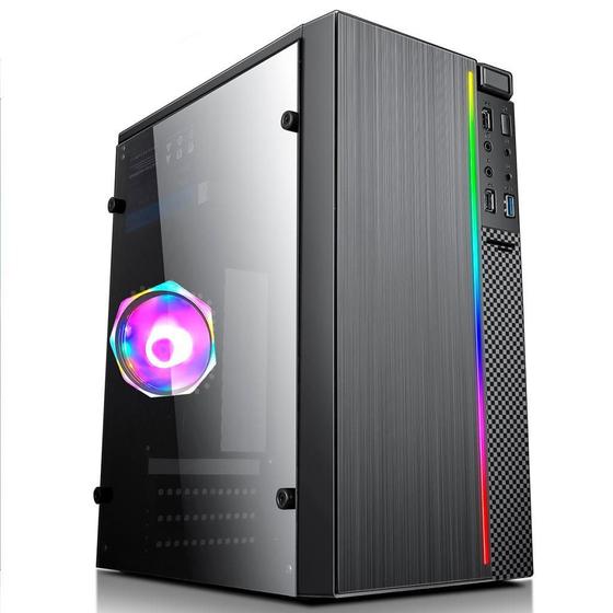 Imagem de Gabinete Gamer Cg265Lg Led Rgb S/ Fonte Acrílico 1Fan Rgb