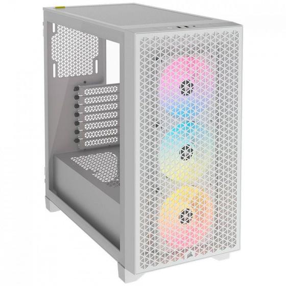 Imagem de Gabinete Gamer Corsair 3000D Airflow Branco Vidro Temperado Com 3 Fans RGB Mid Tower ATX