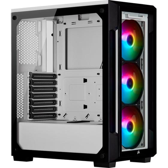 Gabinete Gamer Corsair ICUE 220T TG, Mid-Tower, ATX, RGB, Lateral e Frontal em Vidro Temperado, Com FAN, Branco - CC-9011191 Menor preço em Gabinete Gamer Corsair ICUE 220T TG, Mid-Tower, ATX, RGB, Lateral e Frontal em Vidro Temperado, Com FAN, Branco - CC-9011191