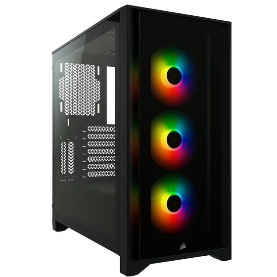 Gabinete Gamer Corsair iCUE 4000X, RGB, Mid-Tower, ATX, Lateral e Frontal em Vidro Temperado, Com FAN, Preto - CC-9011204-WW Menor preço em Gabinete Gamer Corsair iCUE 4000X, RGB, Mid-Tower, ATX, Lateral e Frontal em Vidro Temperado, Com FAN, Preto - CC-9011204-WW