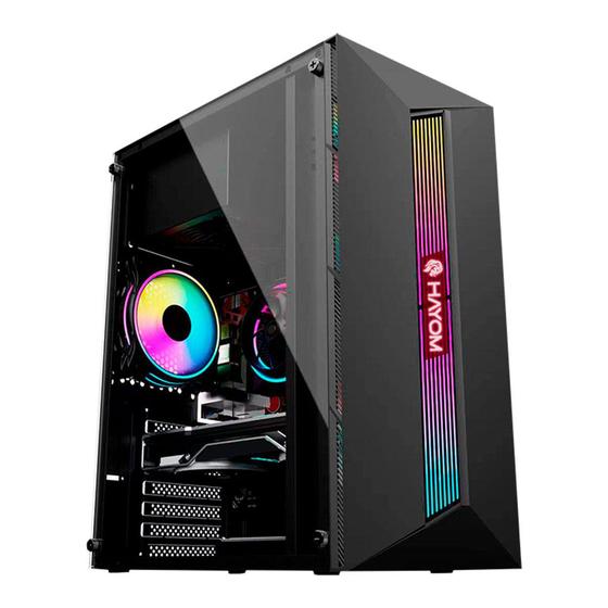 Imagem de Gabinete Gamer Hayom GB1722, USB 3.0, Lateral em Vidro Temperado, RGB