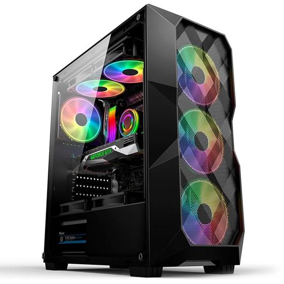 Gabinete Gamer Hayom, Mid Tower, RGB, ATX, Lateral em Vidro Temperado, 3x Cooler Fan RGB, Preto - GB1710 Menor preço em Gabinete Gamer Hayom, Mid Tower, RGB, ATX, Lateral em Vidro Temperado, 3x Cooler Fan RGB, Preto - GB1710
