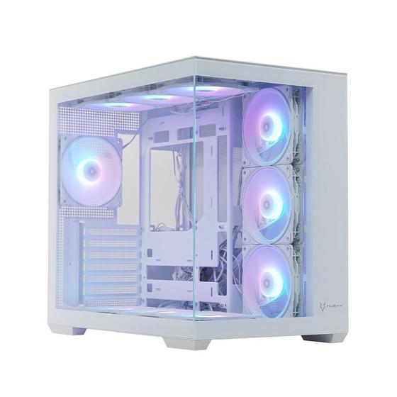 Imagem de Gabinete Gamer Husky Dome 900, Mid Tower, Iluminação ARGB, ATX, Lateral e Frontal em Vidro, 10x Cooler Fan ARGB, Branco - HGN900BR
