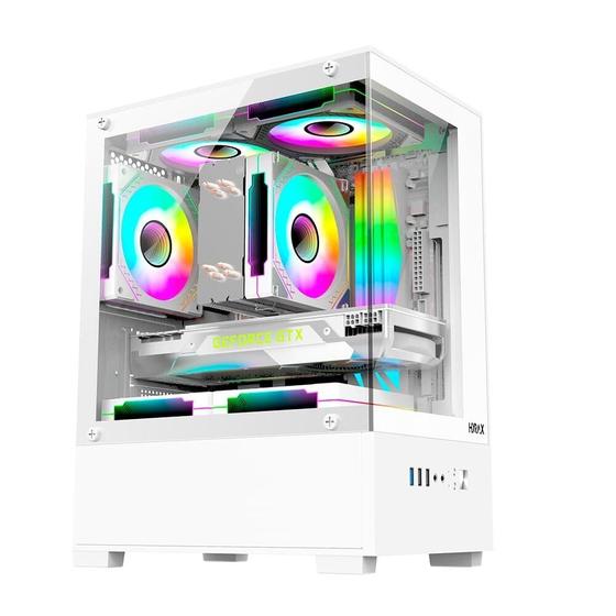 Imagem de Gabinete Gamer Hyrax HGB310, Mini Tower, M-ATX, Frontal e Lateral em Vidro Temperado, Sem FANs, Branco - HGB310W