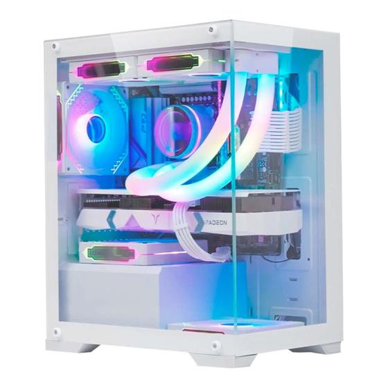 Imagem de Gabinete gamer k-mex aquario micro atx poseidon white cg-w1h5 lateral em vidro sem fan