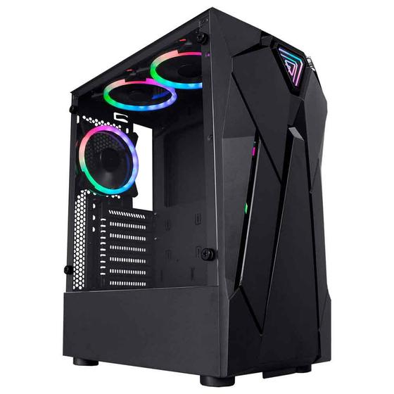 Imagem de Gabinete Gamer K-mex Cg-01kf Reactor Infinite 01 Led Rgb Preto - Cg01kfrh0010b0x