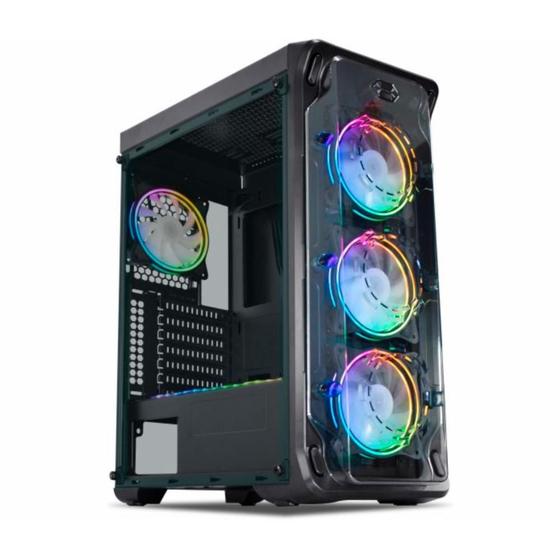 Imagem de Gabinete Gamer K-Mex Trooper - Com Fita Led Rgb - Cg-A1B1