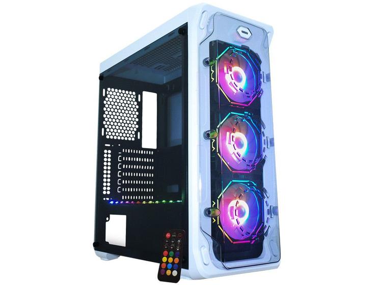 Gabinete Gamer K-Mex White Trooper Polygon CG-07B1 Menor preço em Gabinete Gamer K-Mex White Trooper Polygon CG-07B1