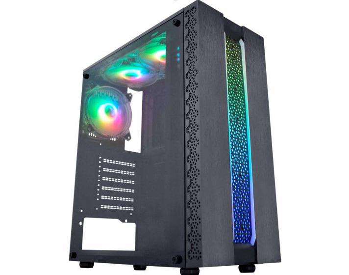 Gabinete Gamer Kratos Kmex CG-42TP Led RGB Menor preço em Gabinete Gamer Kratos Kmex CG-42TP Led RGB