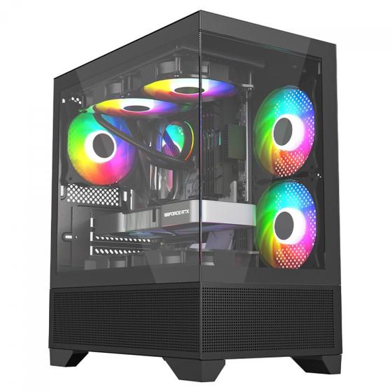 Imagem de Gabinete Gamer Liketec Opera Preto Mid Tower M-Atx Vidro