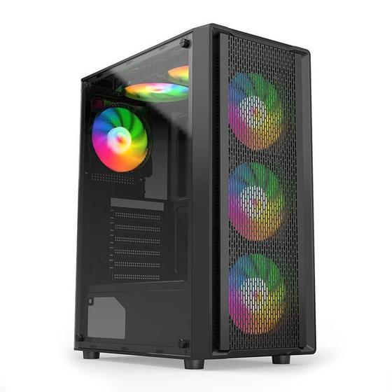 Imagem de Gabinete Gamer Liketec Storm Com 3 Fans Rgb Atx Preto