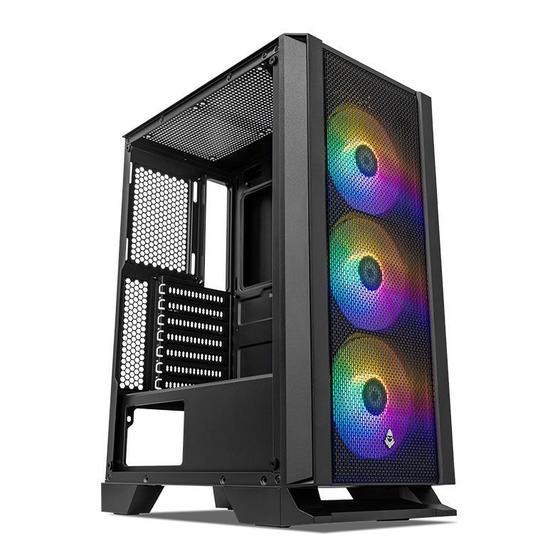 Gabinete Gamer Mancer Narok RGB 3 Fans S/Fonte MidTower Lateral de Vidro Preto - MCR-NRK-RGB01 Menor preço em Gabinete Gamer Mancer Narok RGB 3 Fans S/Fonte MidTower Lateral de Vidro Preto - MCR-NRK-RGB01