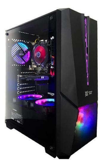 Imagem de Gabinete Gamer Maxtro 3403B Com 2 Fan Rgb Lateral Vidro