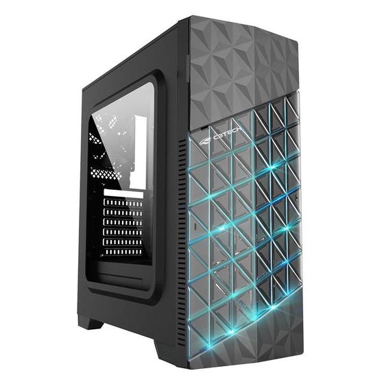 Imagem de Gabinete Gamer Mid Tower Lateral Acrílico 1 Fan Led RGB USB 3.0 Sem Fonte MT-G750BK C3TECH