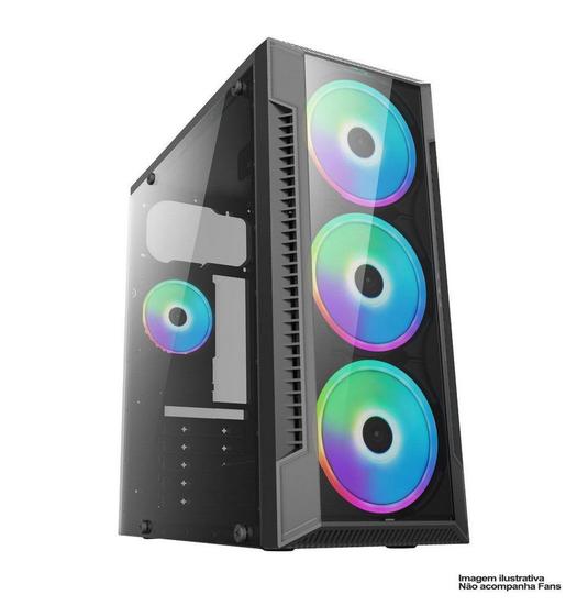 Imagem de Gabinete Gamer Mid Tower Lateral Vidro Temperado Preto BPC C3147