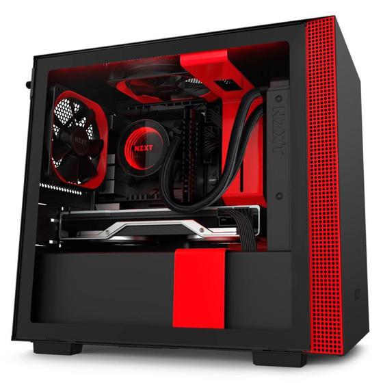 Gabinete Gamer NZXT H210i, Mid Tower, RGB, com FAN, Lateral em Vidro, Preto/Vermelho - CA-H210I-BR Menor preço em Gabinete Gamer NZXT H210i, Mid Tower, RGB, com FAN, Lateral em Vidro, Preto/Vermelho - CA-H210I-BR