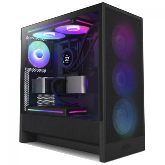 Imagem de Gabinete Gamer NZXT H5 Flow RGB, Vidro Temperado, EATX, Sem Fonte, Com 4 Fans, Preto, CC-H52FB-R1