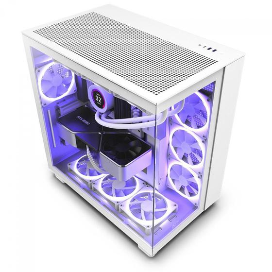 Gabinete Gamer Nzxt H9 Flow Branco Vidro Temperado Mid Tower Menor preço em Gabinete Gamer Nzxt H9 Flow Branco Vidro Temperado Mid Tower