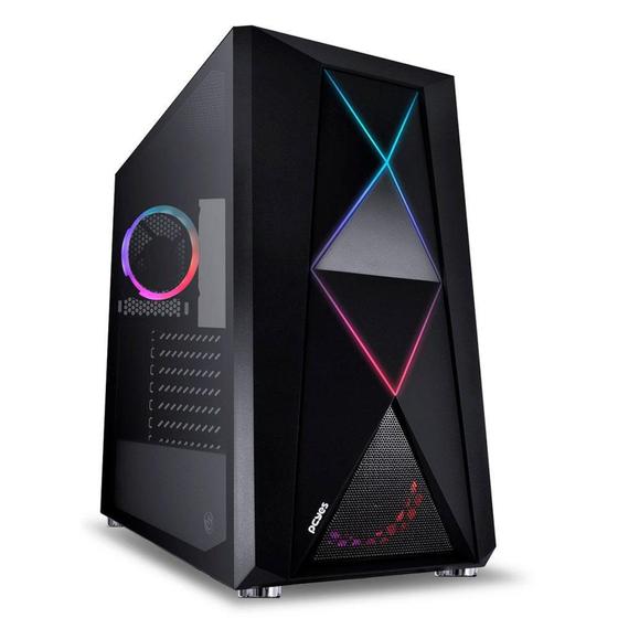 Gabinete Gamer PCYes Dimension RGB, 4x Fan (3x Frontais, 1x Traseira RGB), Lateral em Vidro Temperad Menor preço em Gabinete Gamer PCYes Dimension RGB, 4x Fan (3x Frontais, 1x Traseira RGB), Lateral em Vidro Temperad