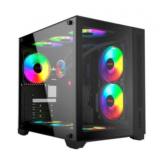 Imagem de Gabinete Gamer PCYes Forcefield, Mid Tower, ATX, Frontal e Lateral em Vidro, Black Vulcan - GFFBVP