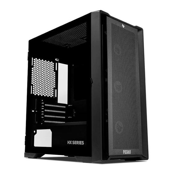 Gabinete Gamer Pichau HX550M, Mid-Tower, Lateral de Vidro, Com 3 Fans, PG-HX55M-BK01 Menor preço em Gabinete Gamer Pichau HX550M, Mid-Tower, Lateral de Vidro, Com 3 Fans, PG-HX55M-BK01