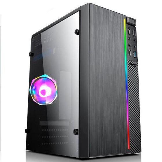 Gabinete Gamer Pixxo LED RGB Sem Fonte Lateral de Acrílico 1 Fan RGB CG265LG Menor preço em Gabinete Gamer Pixxo LED RGB Sem Fonte Lateral de Acrílico 1 Fan RGB CG265LG