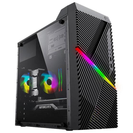 Imagem de Gabinete Gamer Powerx 6507Tg Rgb, Lateral Em Vidro, Fonte