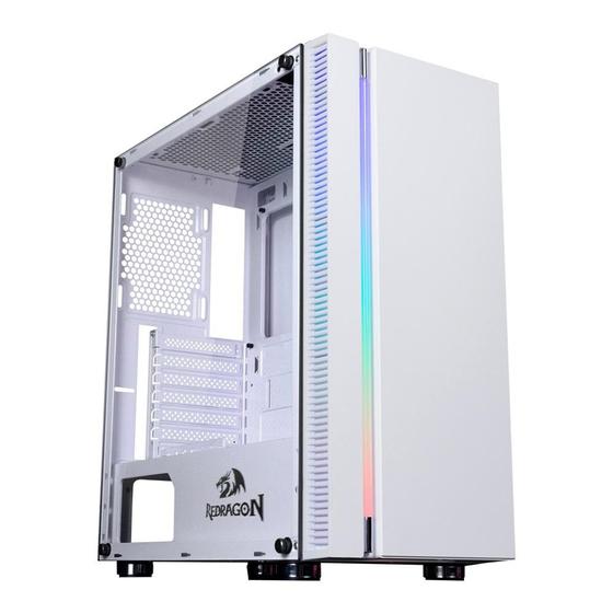 Imagem de Gabinete Gamer Redragon BlackBird, Mid Tower, RGB, ATX, Lateral Vidro Temperado, Branco - GC-708WH