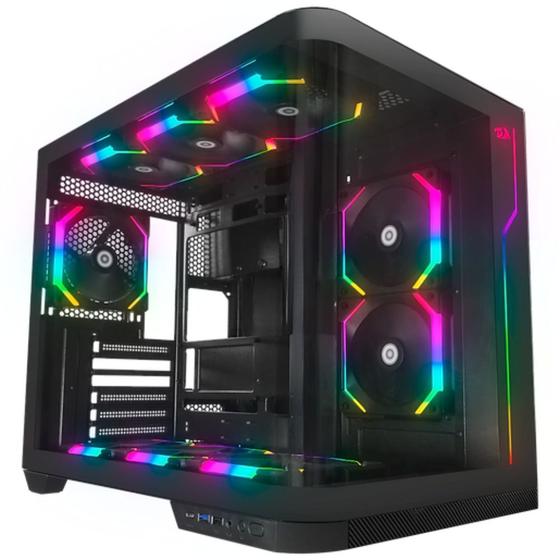Gabinete Gamer Redragon Wideload Extreme Mid Tower USB Tipo C Aquário Vidro Panorâmico Menor preço em Gabinete Gamer Redragon Wideload Extreme Mid Tower USB Tipo C Aquário Vidro Panorâmico