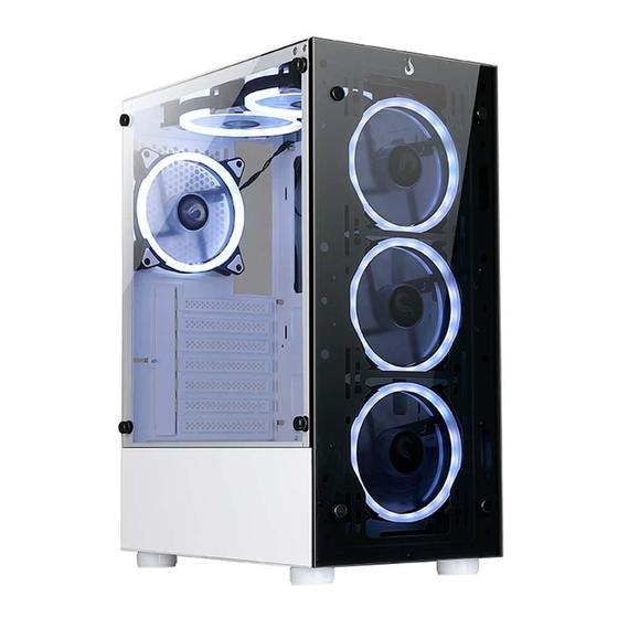 Gabinete Gamer Rise Mode Glass 06X Frost, Mid Tower, ATX, Frontal e Lateral em Vidro Temperado, Branco - RM-WT-06X-FW Menor preço em Gabinete Gamer Rise Mode Glass 06X Frost, Mid Tower, ATX, Frontal e Lateral em Vidro Temperado, Branco - RM-WT-06X-FW