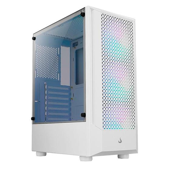 Imagem de Gabinete Gamer Rise Mode Wave White, Mid Tower, ARGB, ATX, 3 Cooler Fan ARGB, Branco - RM-WA-BW-ARGB