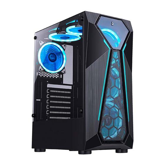 Imagem de Gabinete Gamer Rise Mode X4 Glass, Barra de LED RGB, Lateral em Vidro Fumê, Preto - RM-X4-04-FB