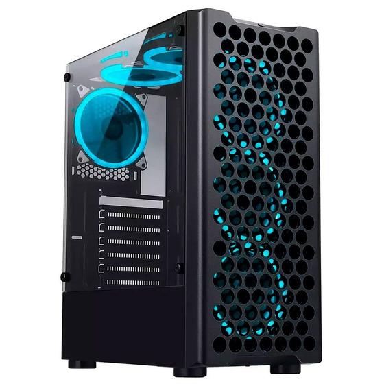 Gabinete Gamer Rise Mode X5 Glass, RGB, Lateral em Vidro Fumê, Sem FANs, Preto - RM-X5-05-FB Imagem de Gabinete Gamer Rise Mode X5 Glass, RGB, Lateral em Vidro Fumê, Sem FANs, Preto - RM-X5-05-FB